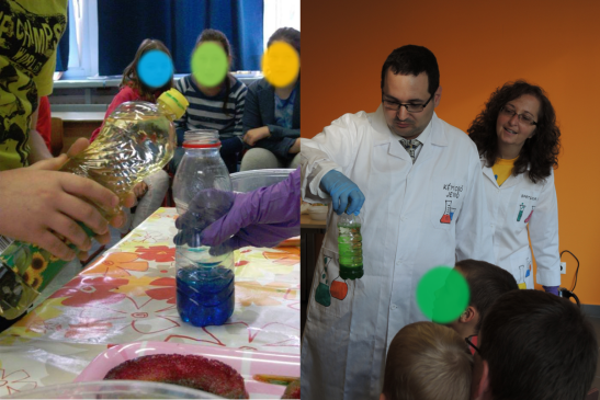 Figure 6. Experiment with oil and water